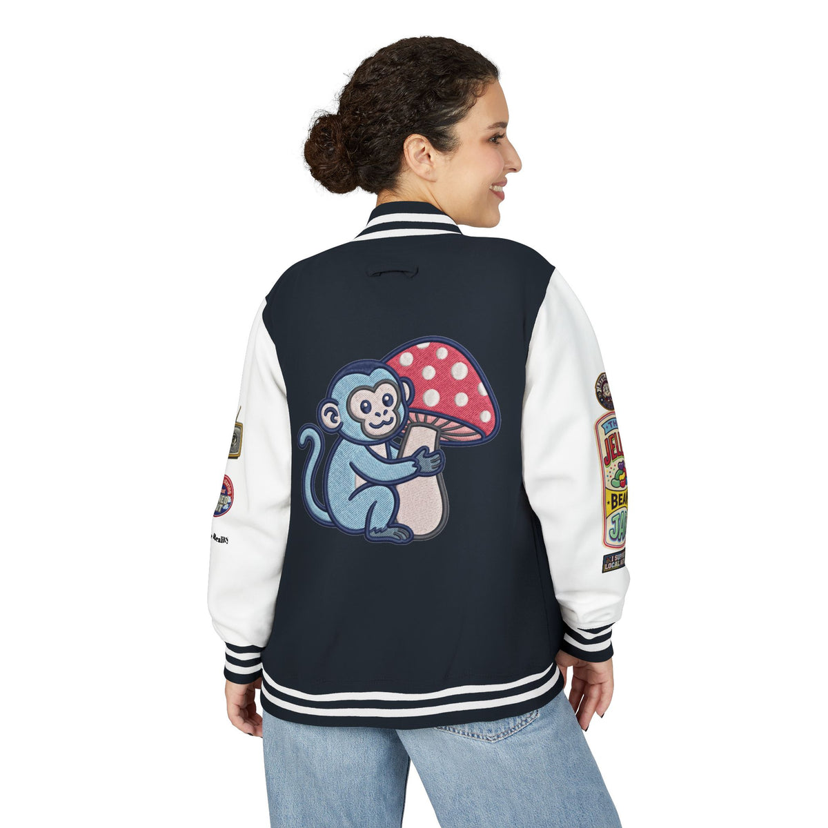 Jellie Bean—Retro Patch Letterman Jacket