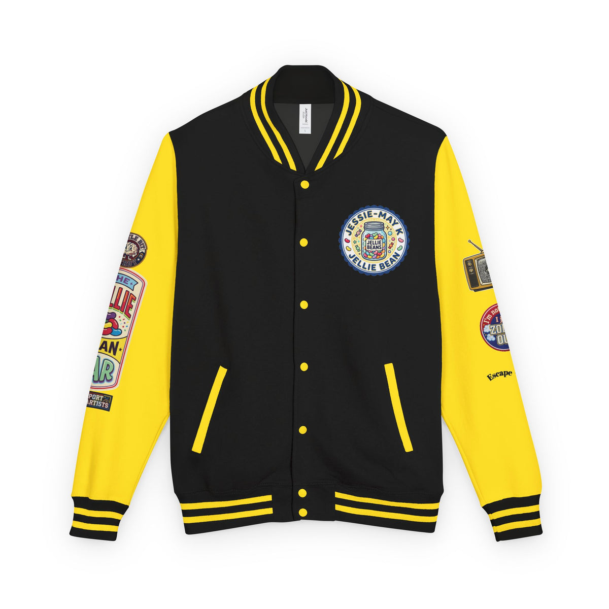 Jellie Bean—Retro Patch Letterman Jacket