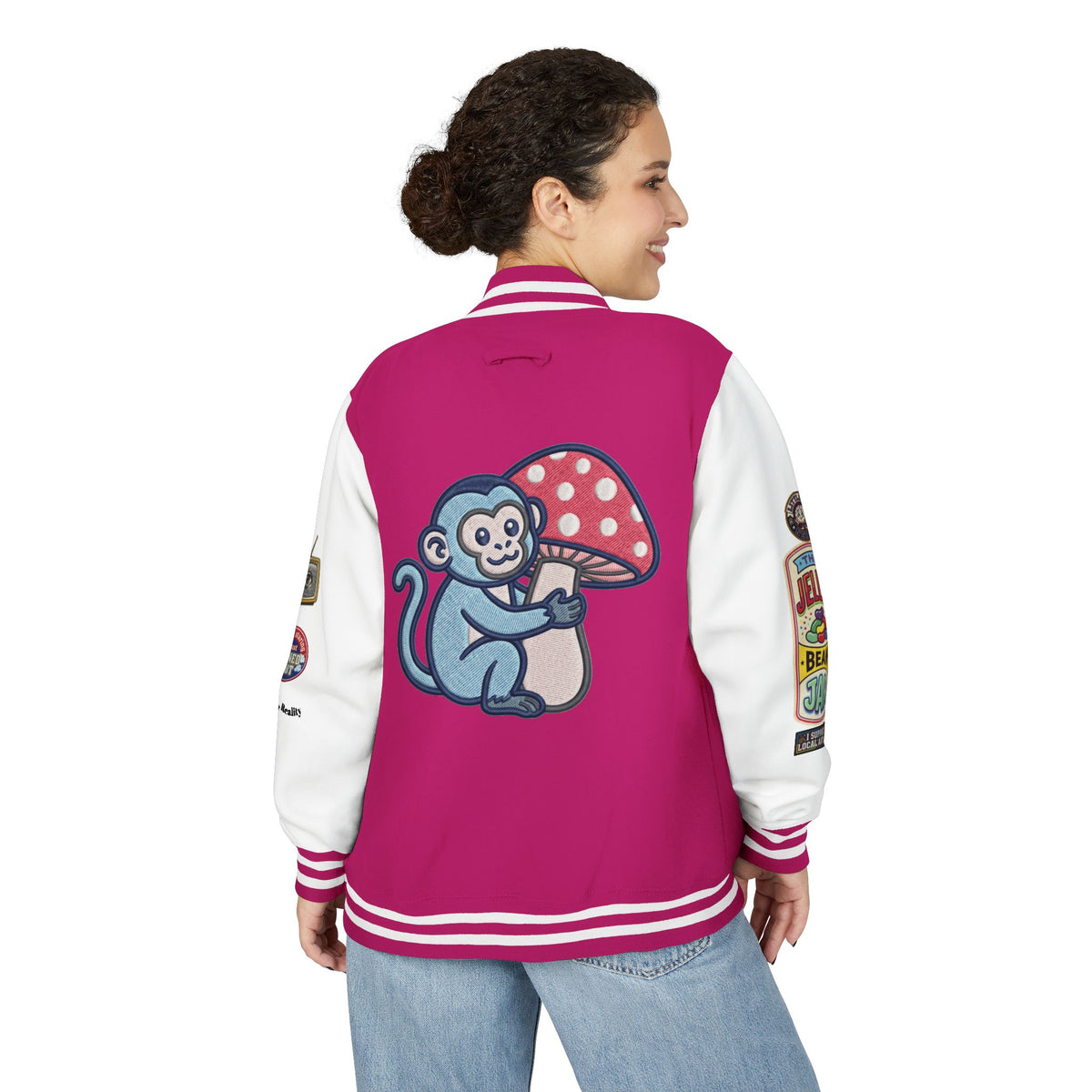 Jellie Bean—Retro Patch Letterman Jacket