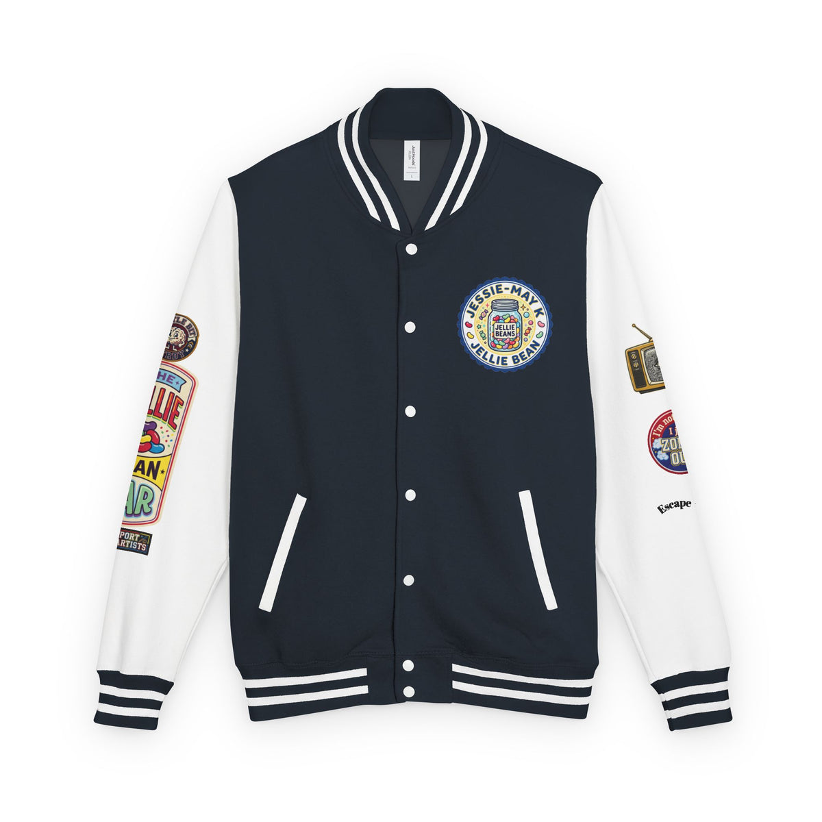 Jellie Bean—Retro Patch Letterman Jacket