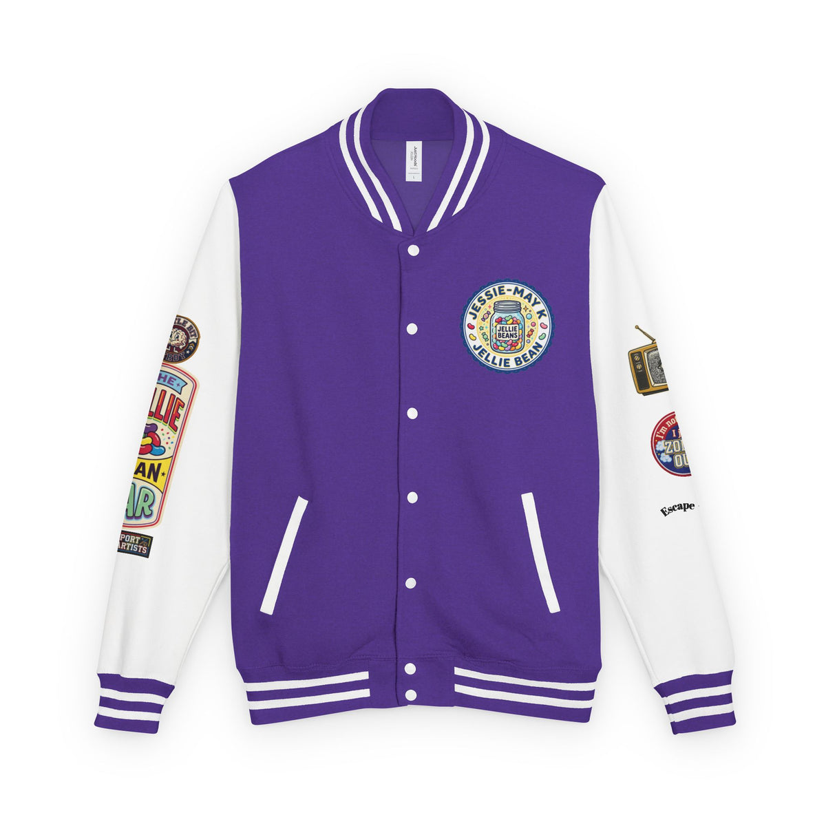 Jellie Bean—Retro Patch Letterman Jacket