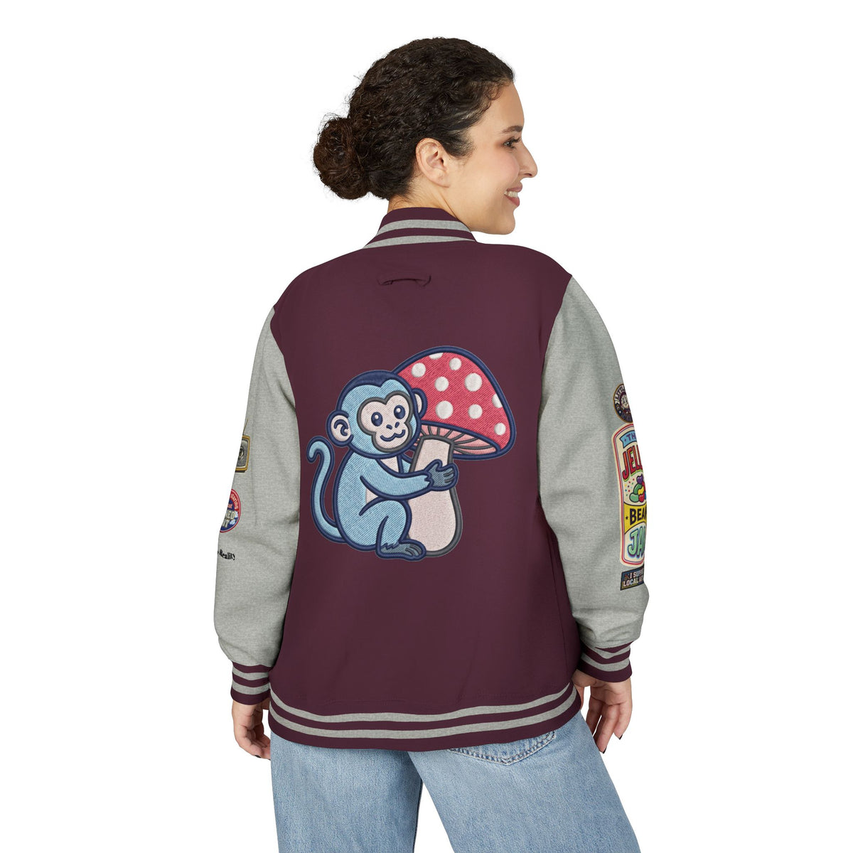 Jellie Bean—Retro Patch Letterman Jacket