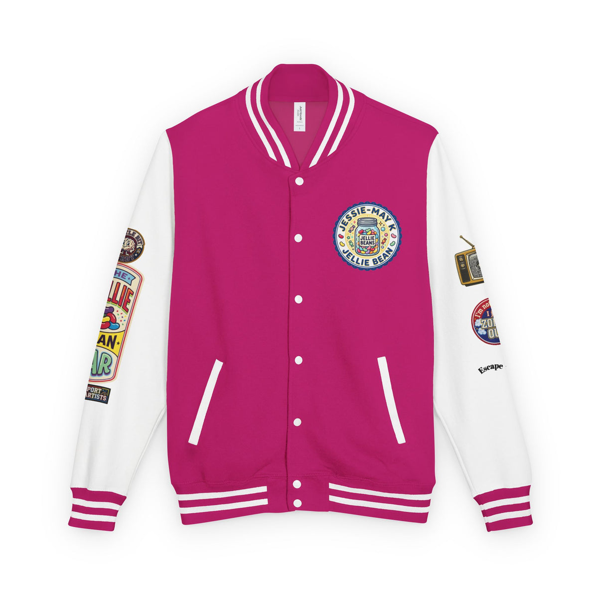 Jellie Bean—Retro Patch Letterman Jacket