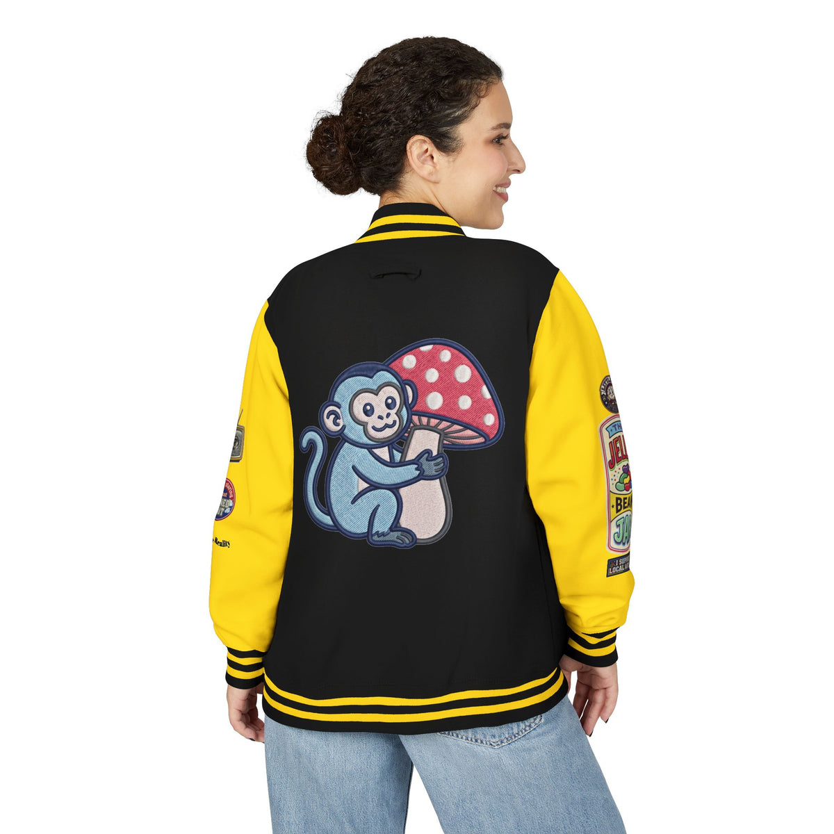 Jellie Bean—Retro Patch Letterman Jacket