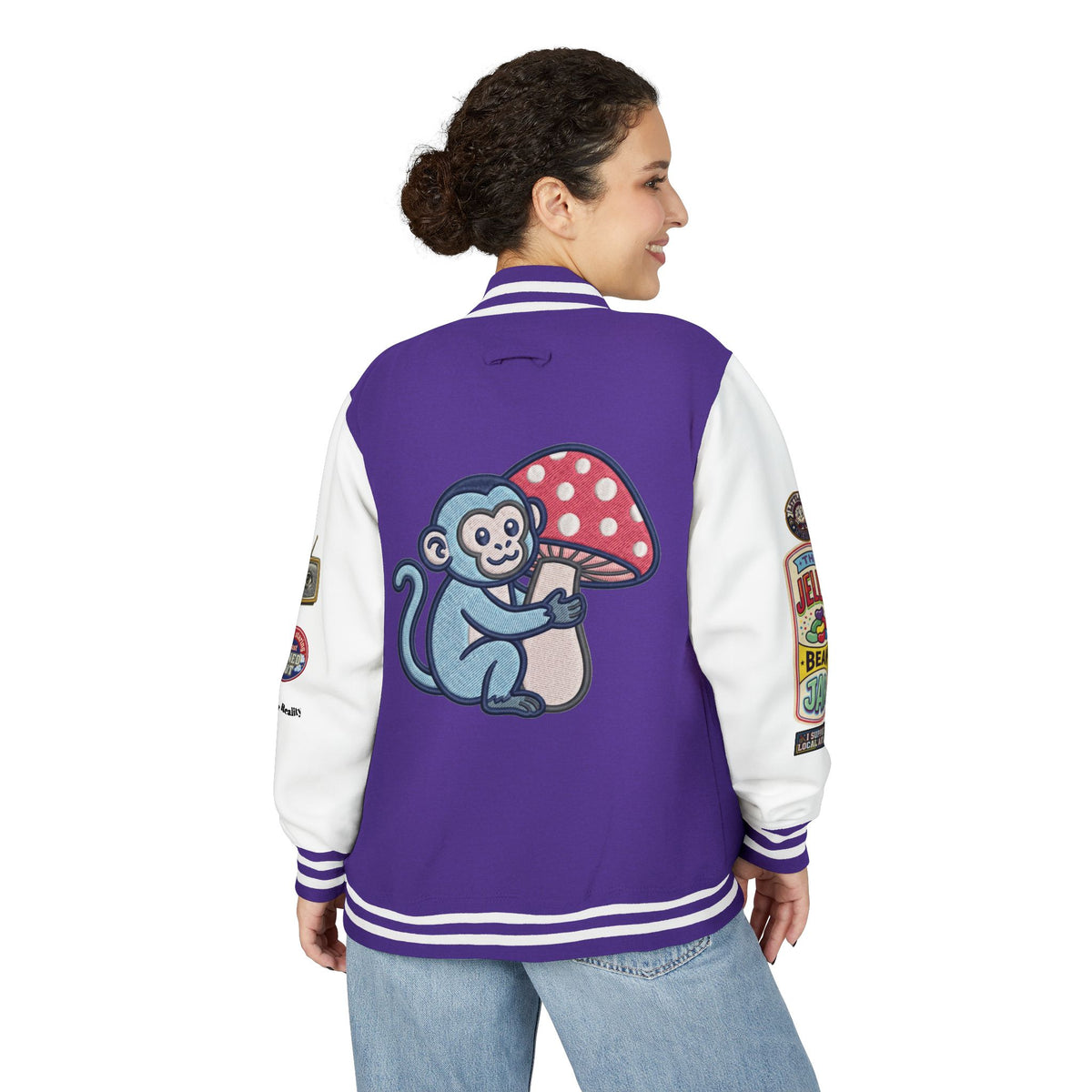Jellie Bean—Retro Patch Letterman Jacket