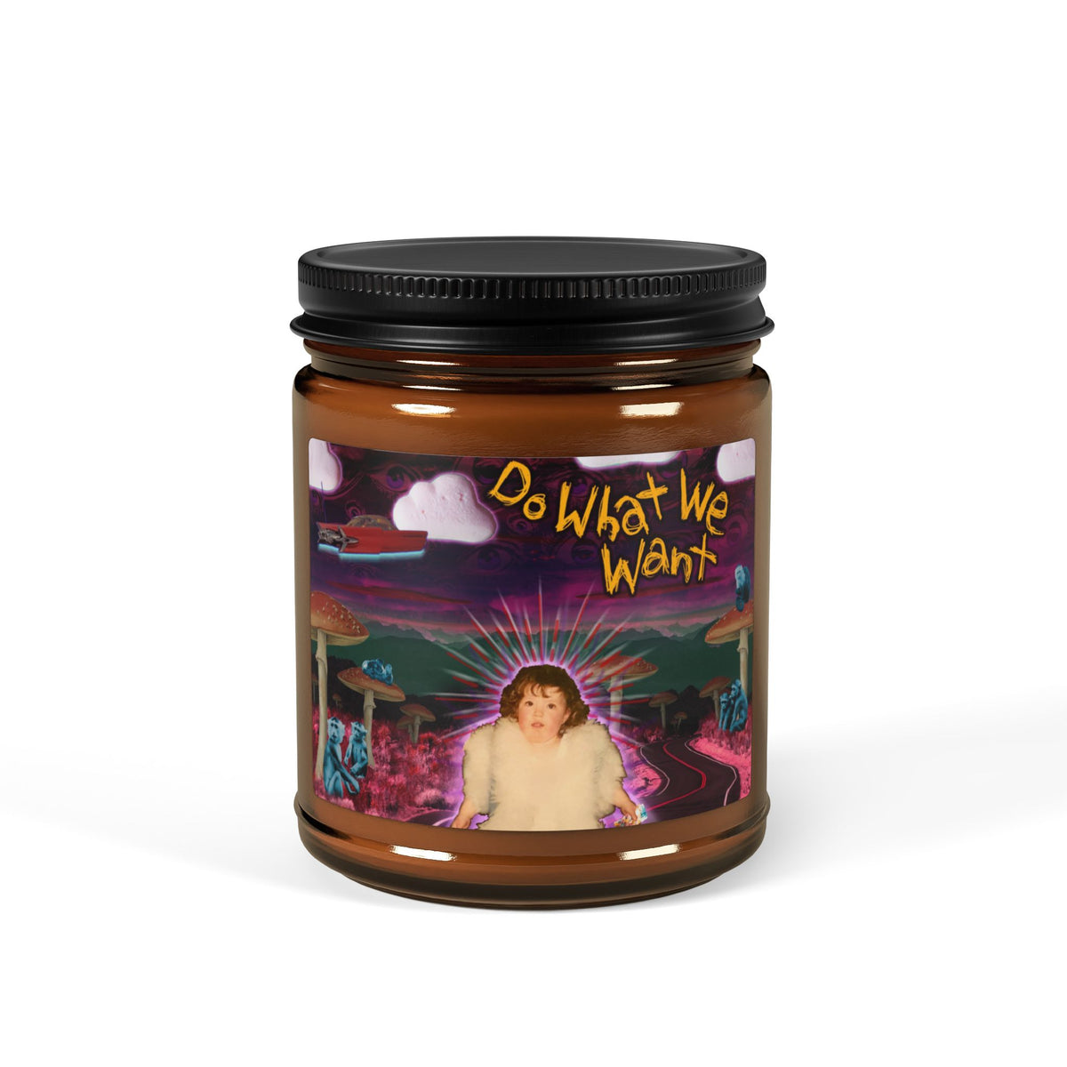 Copy of Soy Candle — "Do What We Want" Amber Jar (Scented, Multi-Size)
