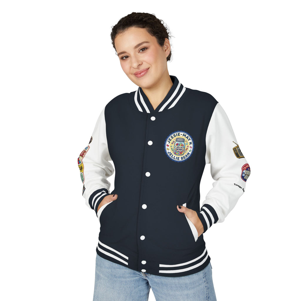 Jellie Bean—Retro Patch Letterman Jacket