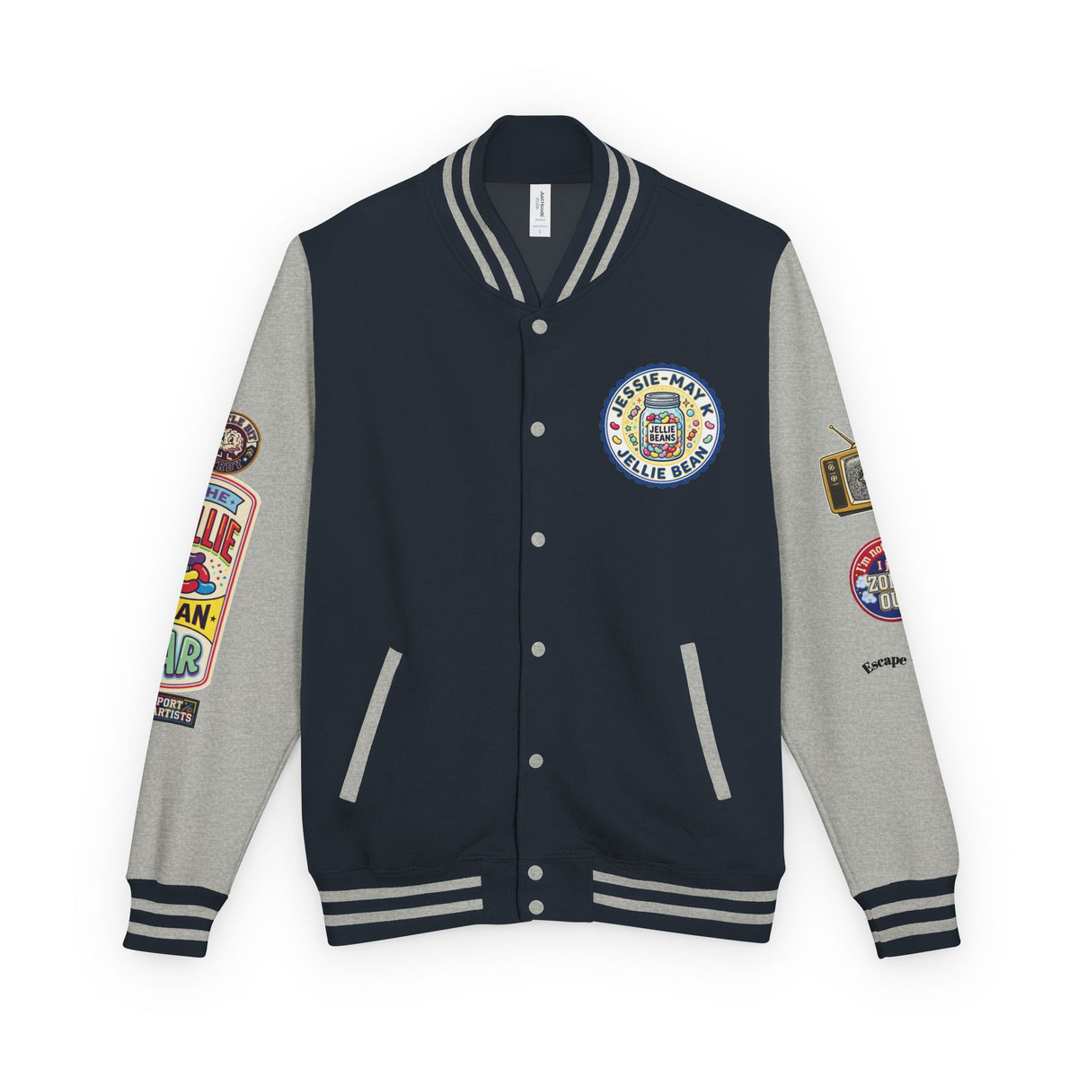 Jellie Bean—Retro Patch Letterman Jacket