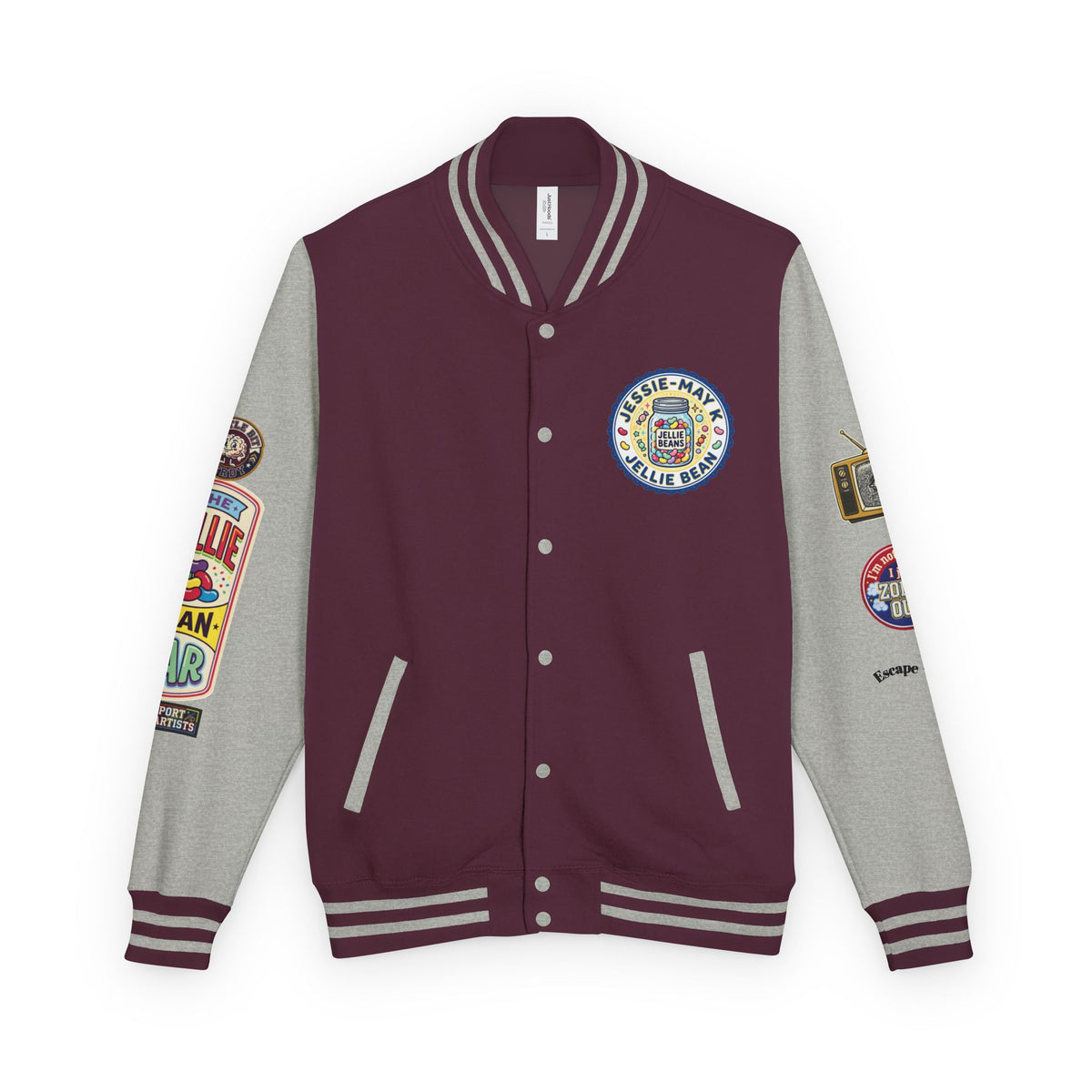 Jellie Bean—Retro Patch Letterman Jacket