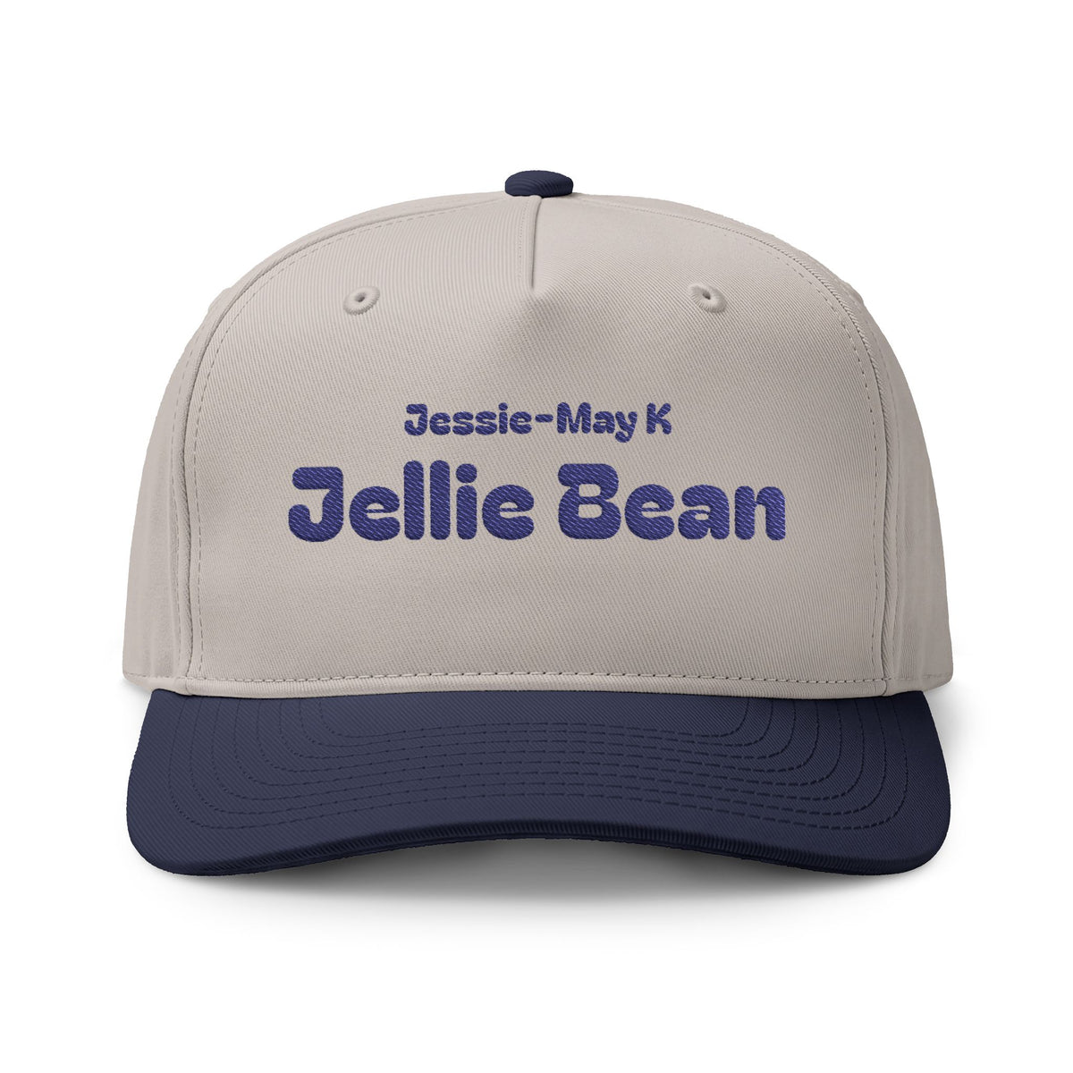 'Jellie' Bean | Embroidered Vintage Sweets Cap (Purple & Grey)