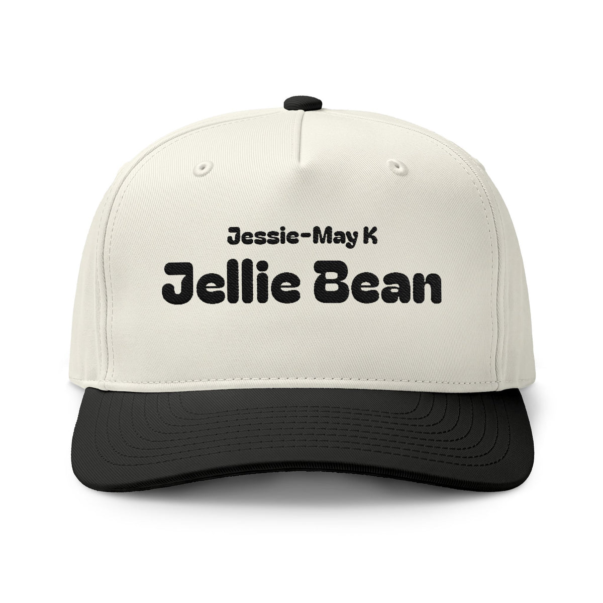 'Jellie' Bean | Embroidered Vintage Sweets Cap (Black & White)
