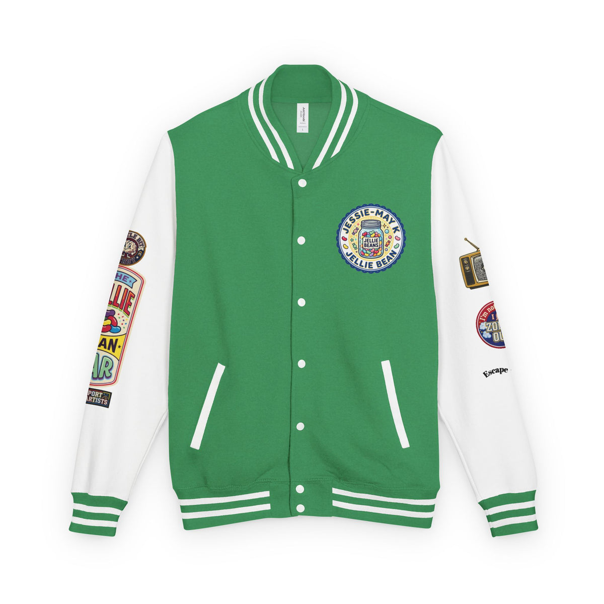 Jellie Bean—Retro Patch Letterman Jacket