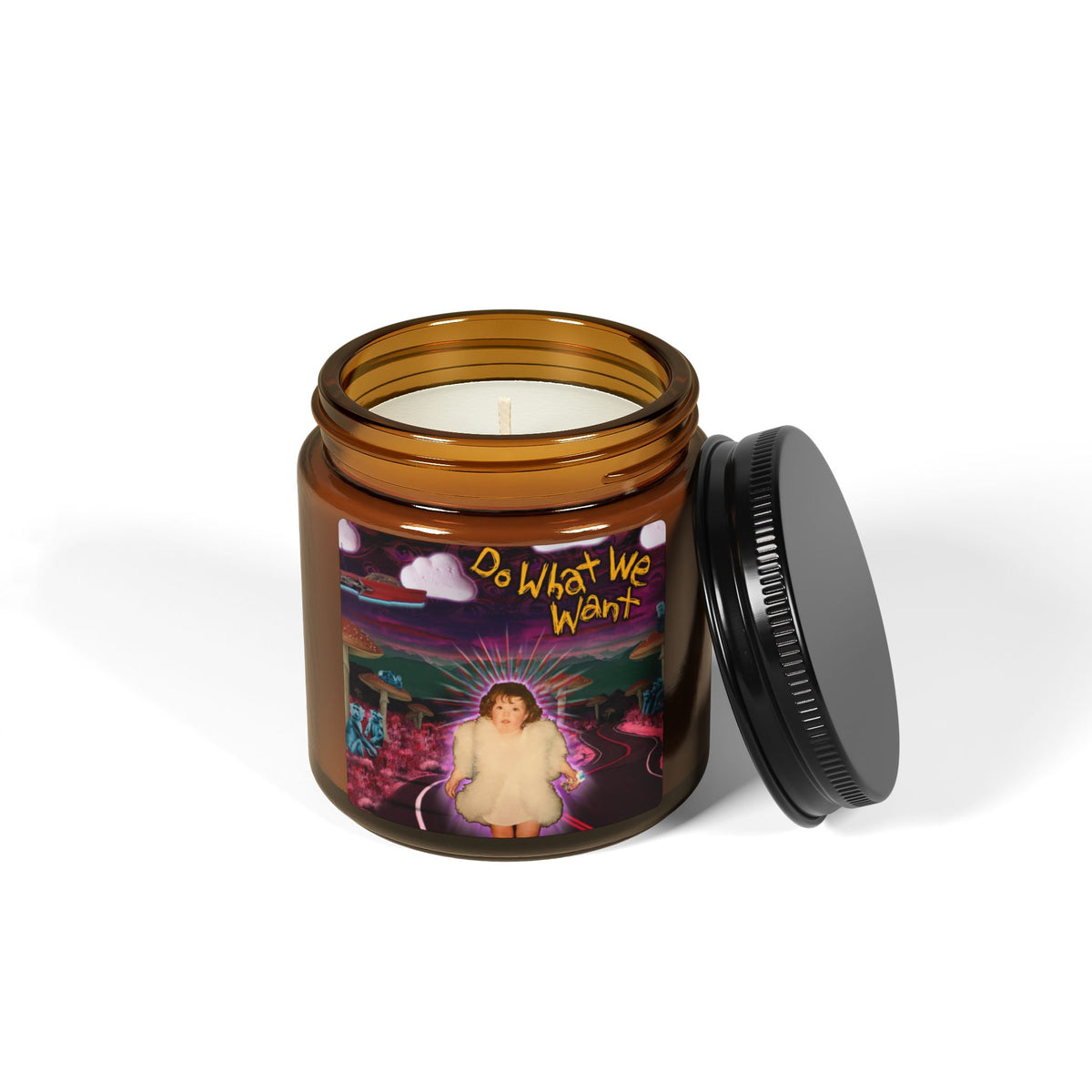 Copy of Soy Candle — "Do What We Want" Amber Jar (Scented, Multi-Size)