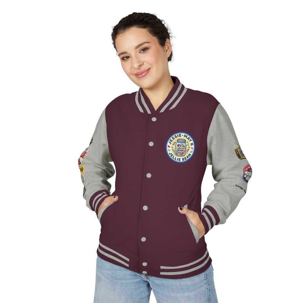 Jellie Bean—Retro Patch Letterman Jacket