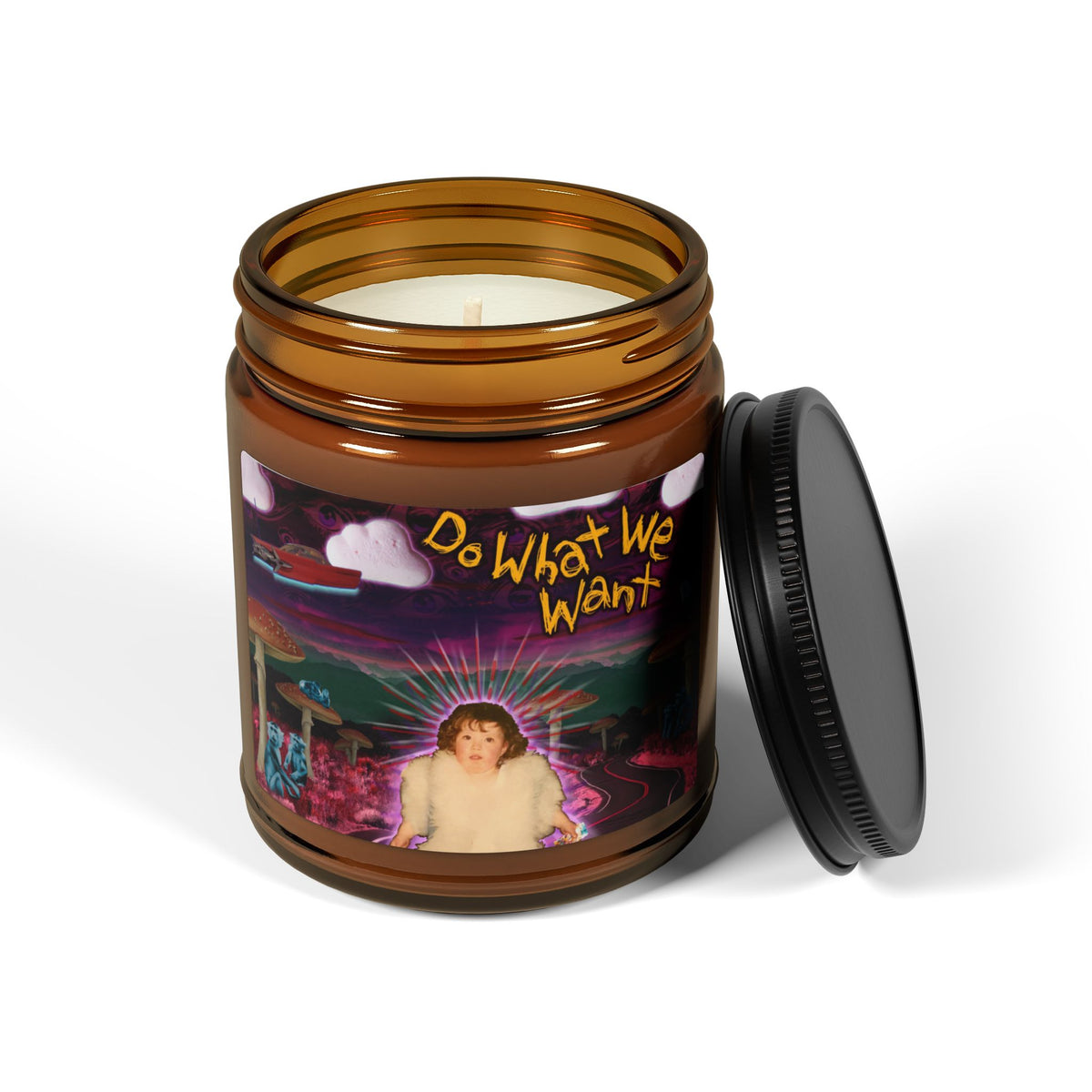 Copy of Soy Candle — "Do What We Want" Amber Jar (Scented, Multi-Size)