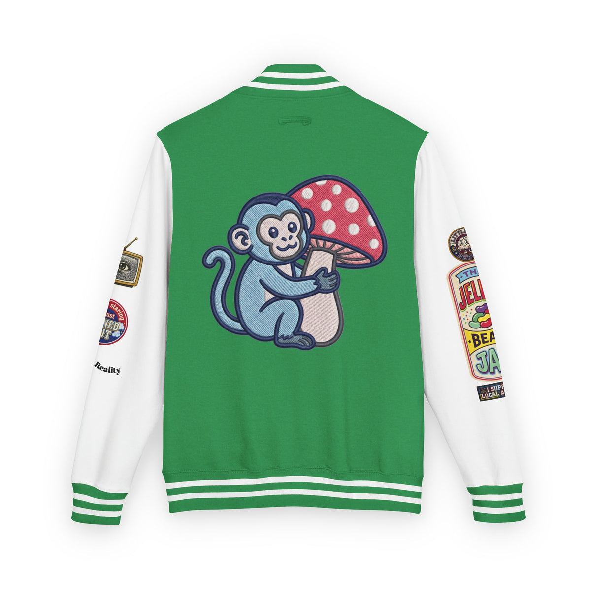 Jellie Bean—Retro Patch Letterman Jacket